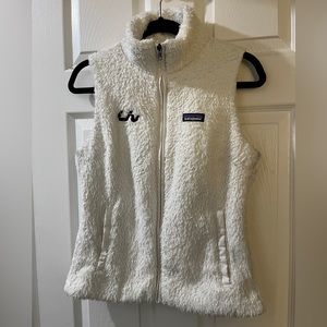 Patagonia white fleece vest Liv logo Womens M